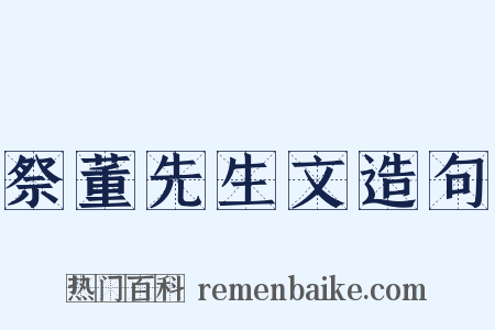 祭董先生文造句是什么意思的图片